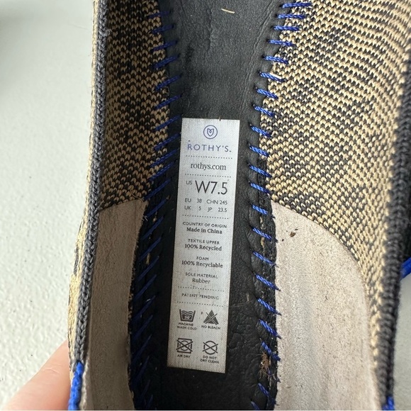 Rothy’s Tan Brown Black Leopard Cheetah Animal Print The Point Skip On Flats 7.5 - Picture 8 of 8